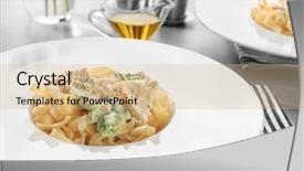 Presentation with chicken embryo - Amazing slide set having plate of delicious pasta alfredo backdrop and a  colored foreground