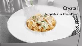  Presentation with chicken little chicks - Amazing slide deck having plate of delicious pasta alfredo backdrop and a  colored foreground