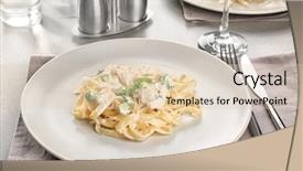  Presentation with chicken little chicks - PPT layouts having plate of delicious pasta alfredo background and a  colored foreground