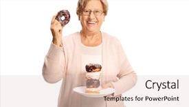  Presentation with white plate - Audience pleasing presentation theme consisting of plate of doughnuts in one backdrop and a lemonade colored foreground