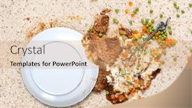  Presentation with food - Slide deck enhanced with plate-of-food-including-meatloaf background and a coral colored foreground