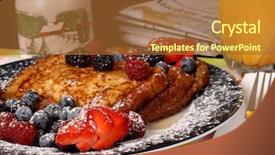  Presentation with maple - Presentation design consisting of plate of french toast with fruit and maple syrup background and a red colored foreground