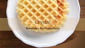  Presentation with waffles - Colorful theme enhanced with plate of fresh waffles top view backdrop and a yellow colored foreground