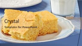  Presentation with white milk - Audience pleasing presentation theme consisting of plate of freshly baked cornbread backdrop and a  colored foreground