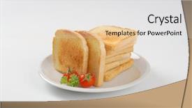  Presentation with fresh ginger root on white - Presentation design featuring plate of freshly made toasts on white background background and a white colored foreground