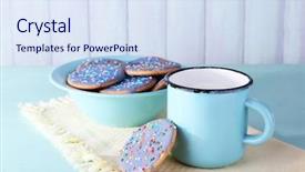  Presentation with table napkin - Cool new presentation with plate of glazed cookies backdrop and a sky blue colored foreground