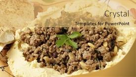  Presentation with chickpea - Audience pleasing slide deck consisting of plate-of-hummus-chickpea-dip backdrop and a yellow colored foreground