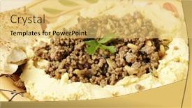  Presentation with chickpea - Slide deck having plate-of-hummus-chickpea-dip background and a yellow colored foreground