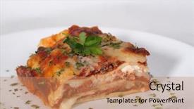  Presentation with food lasagna - Theme featuring plate of italian lasagna background and a coral colored foreground