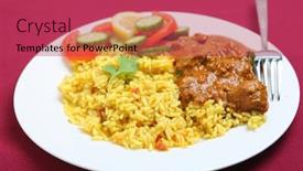  Presentation with curry - Cool new theme with plate-of-kasmiri-lamb-curry backdrop and a red colored foreground