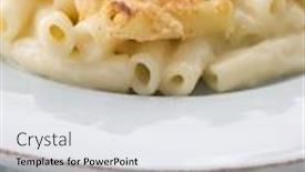  Presentation with macaroni cheese - Slides enhanced with plate of macaroni cheese background and a white colored foreground