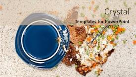  Presentation with peas - PPT theme consisting of plate-of-meatloaf-with-mashed background and a lemonade colored foreground