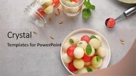  Presentation with table meal plan for osteotphorosis - Cool new presentation theme with plate of melon and watermelon backdrop and a coral colored foreground