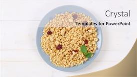  Presentation with granola - Presentation theme having plate-of-morning-granola background and a white colored foreground