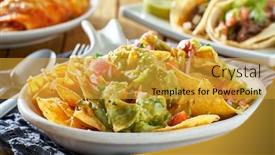  Presentation with salsa guacamole - Presentation theme consisting of plate-of-nachos-with-guacamole background and a gold colored foreground