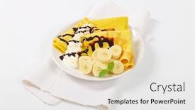  Presentation with banana - Amazing theme having plate-of-pancakes-with-banana backdrop and a white colored foreground