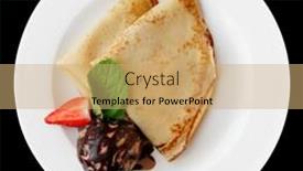  Presentation with chocolate ice cream - Colorful presentation theme enhanced with plate-of-pancakes-with-chocolate backdrop and a coral colored foreground
