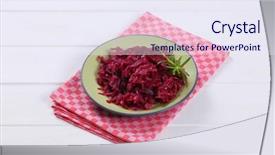  Presentation with cabbage - Cool new slides with plate of pickled red cabbage backdrop and a sky blue colored foreground