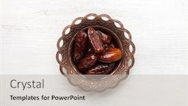  Presentation with white plate - Slide deck consisting of plate-of-pitted-dates background and a light gray colored foreground