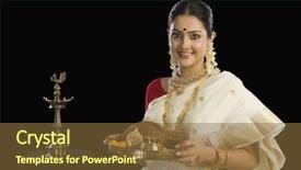  Presentation with religious - Slides featuring a south indian woman background and a tawny brown colored foreground