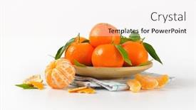  Presentation with microbial plate - Audience pleasing slide set consisting of plate of ripe tangerines on checkered dishtowel backdrop and a white colored foreground