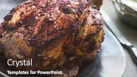  Presentation with chicken - Amazing presentation theme having plate-of-roast-tandoori-chicken backdrop and a tawny brown colored foreground