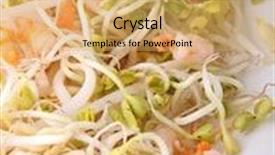  Presentation with soy bean - Amazing presentation theme having plate-of-salad-with-shrimp backdrop and a yellow colored foreground