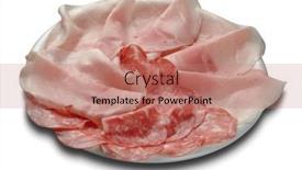  Presentation with microbial plate - Cool new slides with plate-of-salami-and-ham backdrop and a coral colored foreground