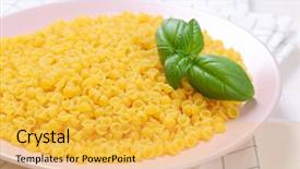  Presentation with shells - Audience pleasing slide deck consisting of plate of small pasta shells backdrop and a  colored foreground