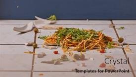  Presentation with spaghetti - Slides with plate-of-spaghetti-dropped background and a coral colored foreground