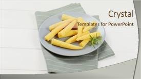 Presentation with sweet corn - Slide set enhanced with plate of sweet baby corn background and a lemonade colored foreground