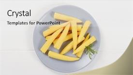  Presentation with sweet corn - Presentation theme consisting of plate of sweet baby corn background and a white colored foreground