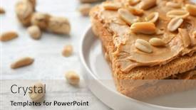  Presentation with peanut - Beautiful slide deck featuring plate-of-tasty-toasts backdrop and a coral colored foreground