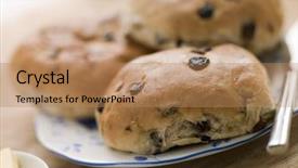  Presentation with afternoon tea - Theme consisting of plate of tea cakes background and a coral colored foreground