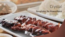  Presentation with filipino - Presentation theme having plate-of-two-filipino-style background and a coral colored foreground