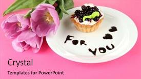  Presentation with blackberry - Beautiful PPT theme featuring plate on color background backdrop and a coral colored foreground