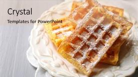  Presentation with sweet potato crop - Amazing slide set having plate on color wooden background backdrop and a coral colored foreground