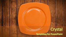  Presentation with colorful geometry - Amazing PPT layouts having plate on grungy background table backdrop and a  colored foreground