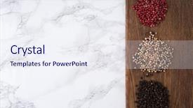  Presentation with white marble plate marble - Cool new slide deck with a wooden cutting board backdrop and a sky blue colored foreground