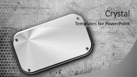  Presentation with plaque - Cool new PPT theme with plate recognition - steel plaque on grunge background backdrop and a light gray colored foreground
