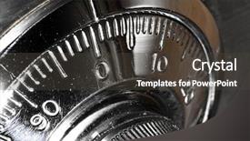  Presentation with combination lock - Amazing PPT theme having plate safe lock combination backdrop and a dark gray colored foreground