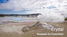  Presentation with iceland - Colorful PPT theme enhanced with tectonic plate - fumarole in hveravellir north west backdrop and a gray colored foreground