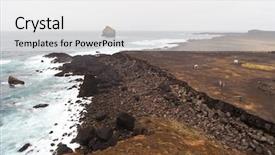  Presentation with sulfur - Slide deck consisting of tectonic plate - iceland reykjanes peninsula rocky volcanic background and a white colored foreground