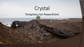  Presentation with sulfur - Presentation theme having tectonic plate - iceland reykjanes peninsula rocky volcanic background and a sky blue colored foreground