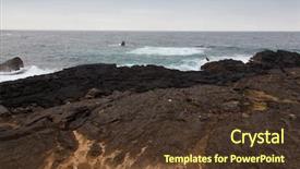  Presentation with sulfur - PPT theme enhanced with tectonic plate - iceland reykjanes peninsula rocky volcanic background and a tawny brown colored foreground