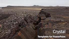  Presentation with coast line - Amazing slides having tectonic plate - iceland reykjanes peninsula rocky volcanic backdrop and a tawny brown colored foreground