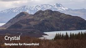  Presentation with iceland - Theme consisting of tectonic plate - landscape of thingvellir national park background and a tawny brown colored foreground
