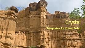  Presentation with soil eroded - PPT theme enhanced with tectonic plate - natural phenomenon of eroded cliff background and a sky blue colored foreground