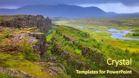  Presentation with national parks yosemite valley yosemite - Slide deck with tectonic plate - thingvellir national park rift valley background and a tawny brown colored foreground