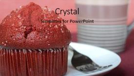  Presentation with muffin - Colorful theme enhanced with plate with a cup backdrop and a red colored foreground